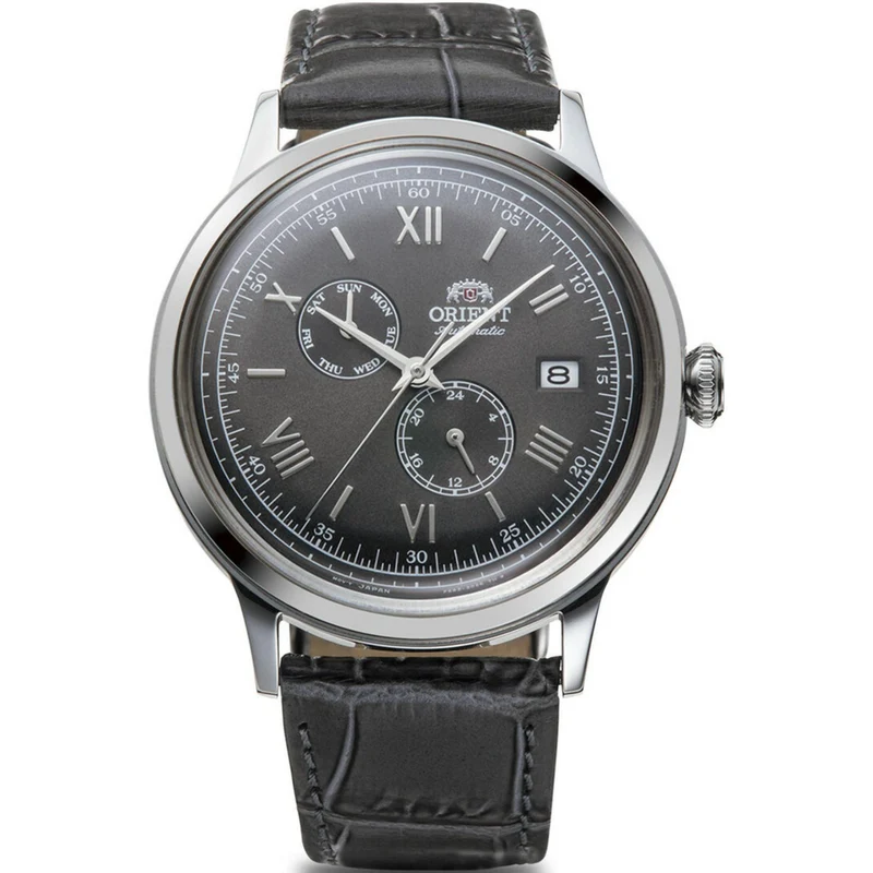 Orient Bambino 40.5mm Grey Dial Leather Mens Automatic Watch RA-AK0704N30B