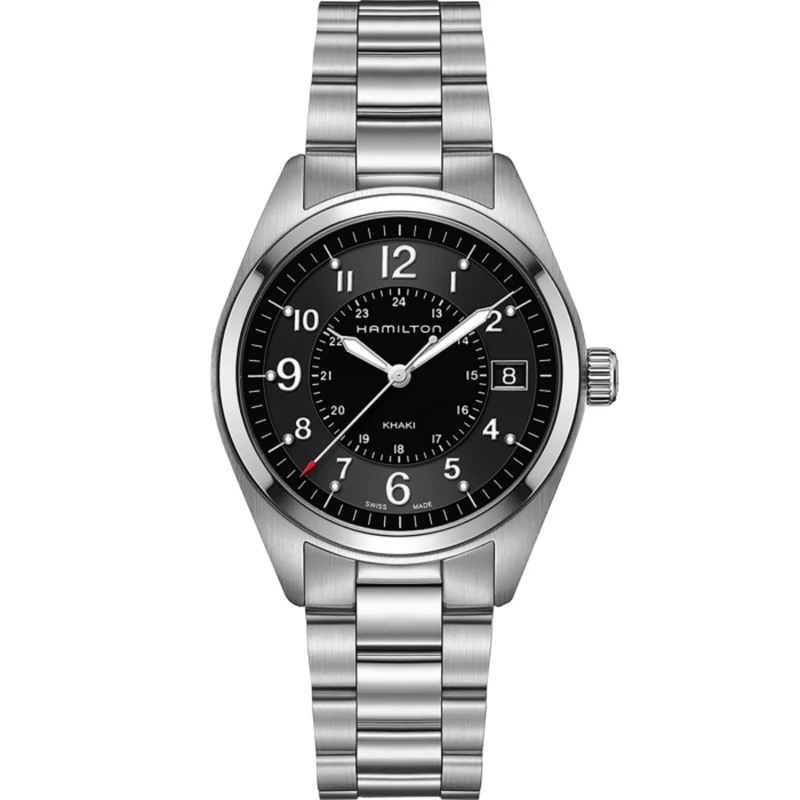 Hamilton Khaki Field 40mm Black Dial Steel Mens Quartz Watch H68551933