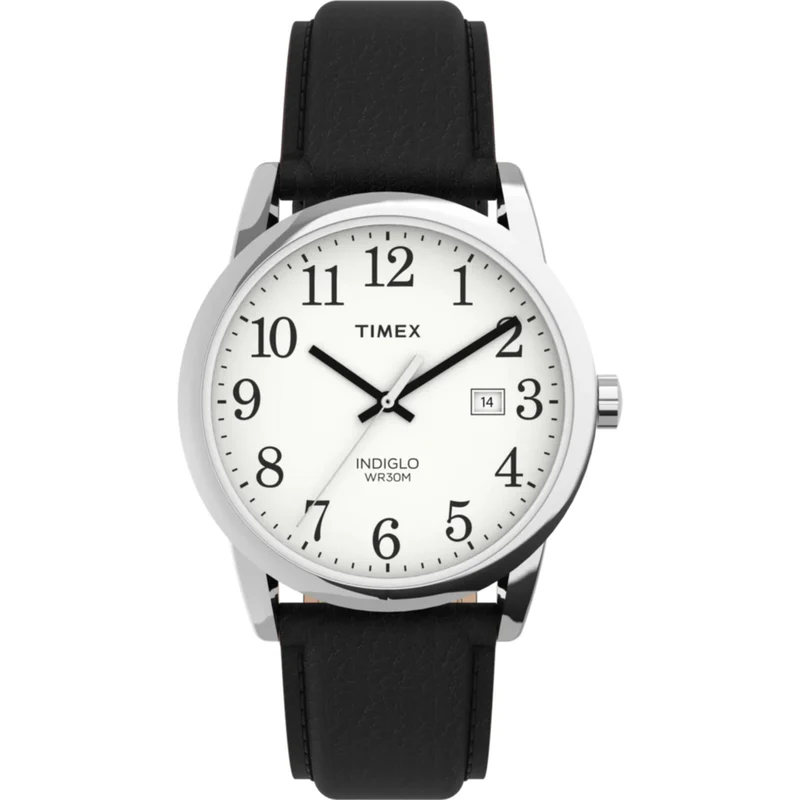 Timex Easy Reader 38mm White Dial Leather Mens Quartz Watch TW2P75600