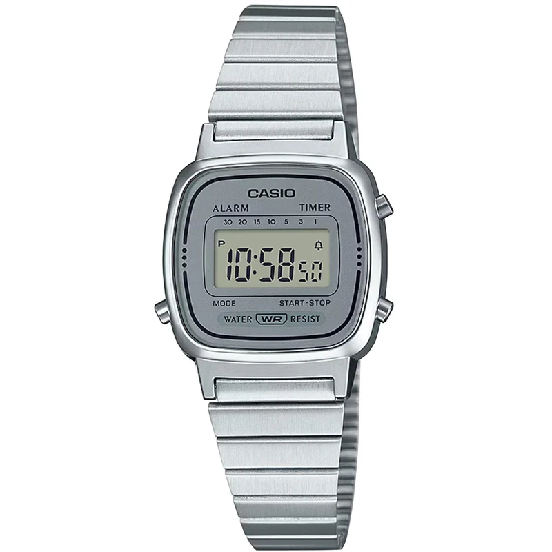 Casio Vintage 'Mini' 24.5mm Digital Steel Ladies Quartz Watch LA670WEA-7EF