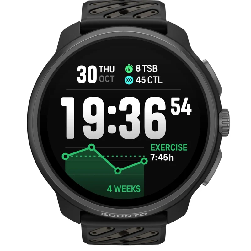 Suunto Race 2 Titanium Black AMOLED Digital Silicone Smart Fitness Watch SS051202000