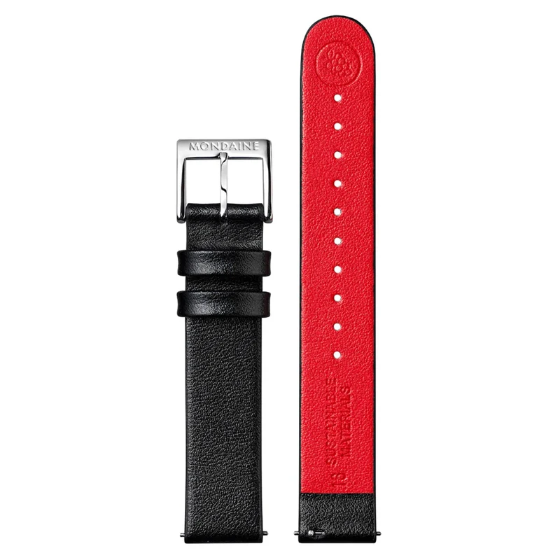 Mondaine Black Genuine Grape Leather Watch Strap FG3116.21Q
