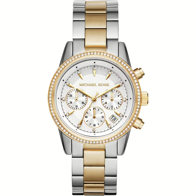 Michael Kors Bryant Chronograph Stainless Steel White Dial Women's Watch MK6474