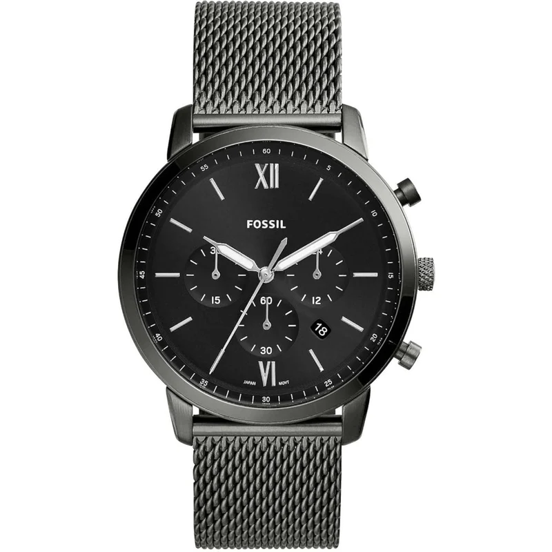 Fossil Neutra 44mm Chronograph Black Dial Steel Mens Quartz Watch FS5699