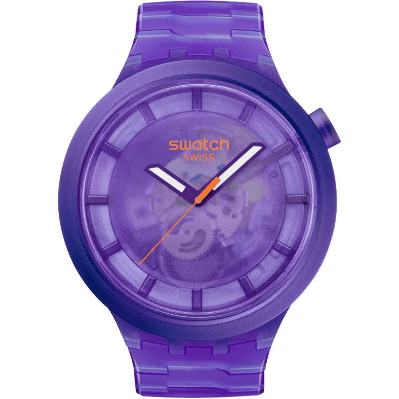 Swatch PURPLE JOY Purple Dial Bio-Sourced Material Strap Watch SB05V103