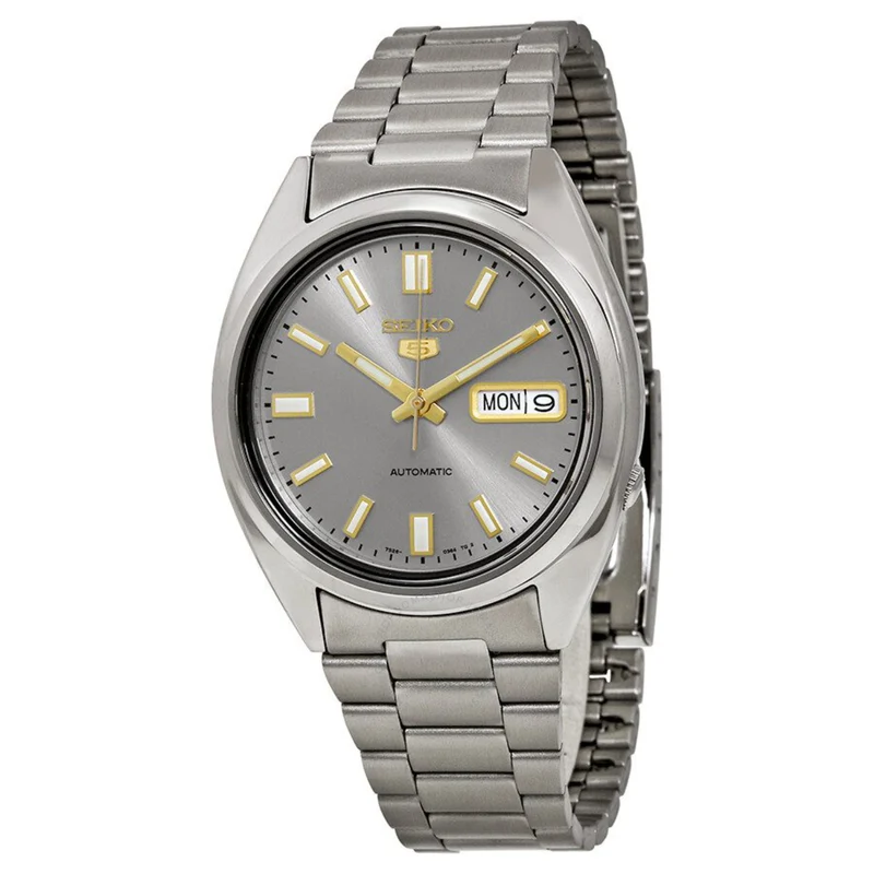 Seiko 5 Automatic Grey Dial Steel Strap Men's Watch SNXS75K1
