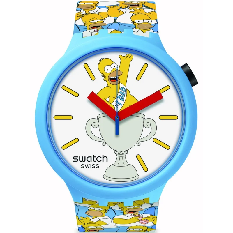 Swatch BIG BOLD BEST. DAD. EVER. White Dial Silicone Watch SB05Z100
