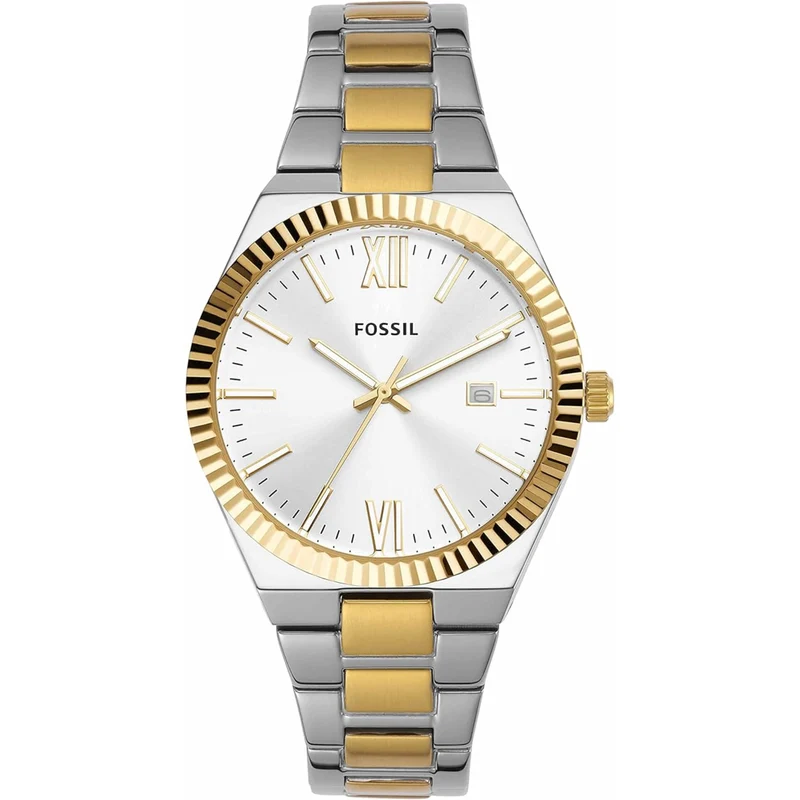 Fossil Scarlette 38mm Silver Dial Steel Ladies Quartz Watch ES5259