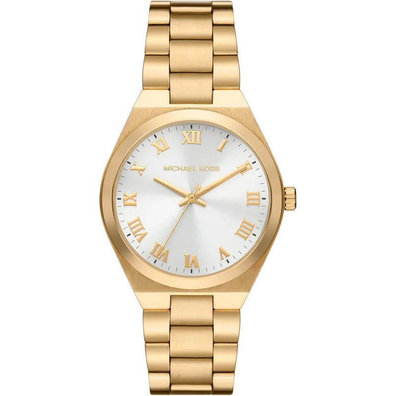 Michael Kors Lennox Gold-Tone Stainless Steel Bracelet Silver Dial Women's Watch MK7391