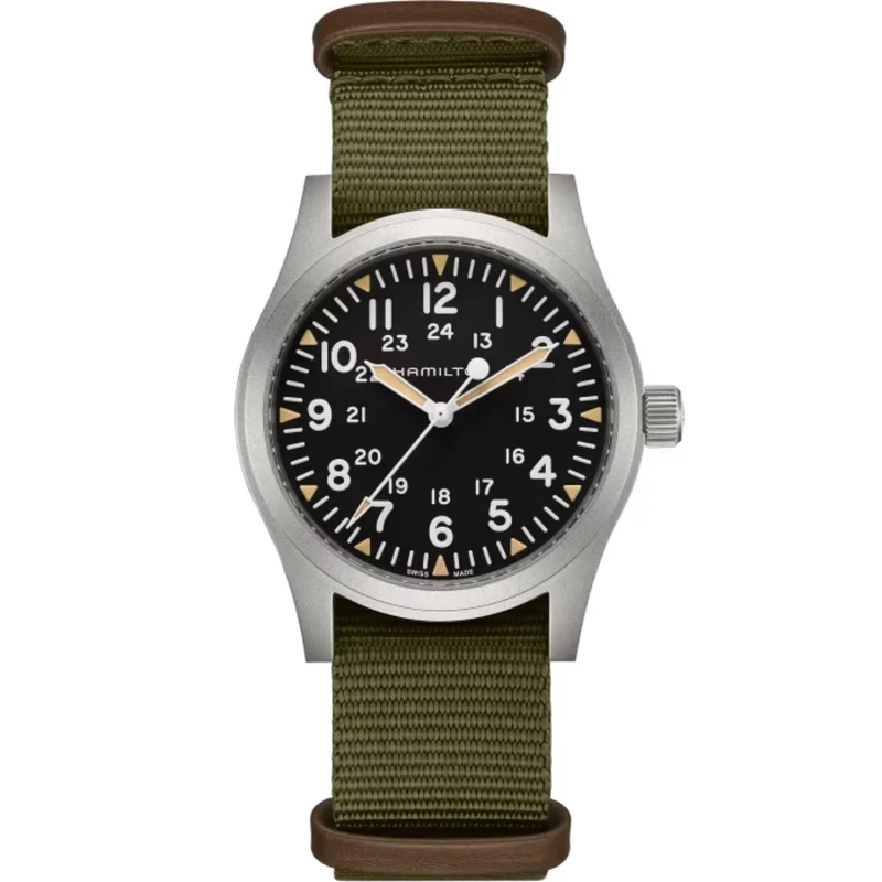 Hamilton Khaki Field 42mm Black Dial NATO Mens Mechanical Watch H69529933