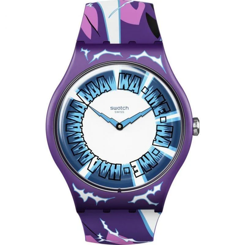Swatch Originals 41mm Blue Dial Silicone Quartz Watch SUOZ345