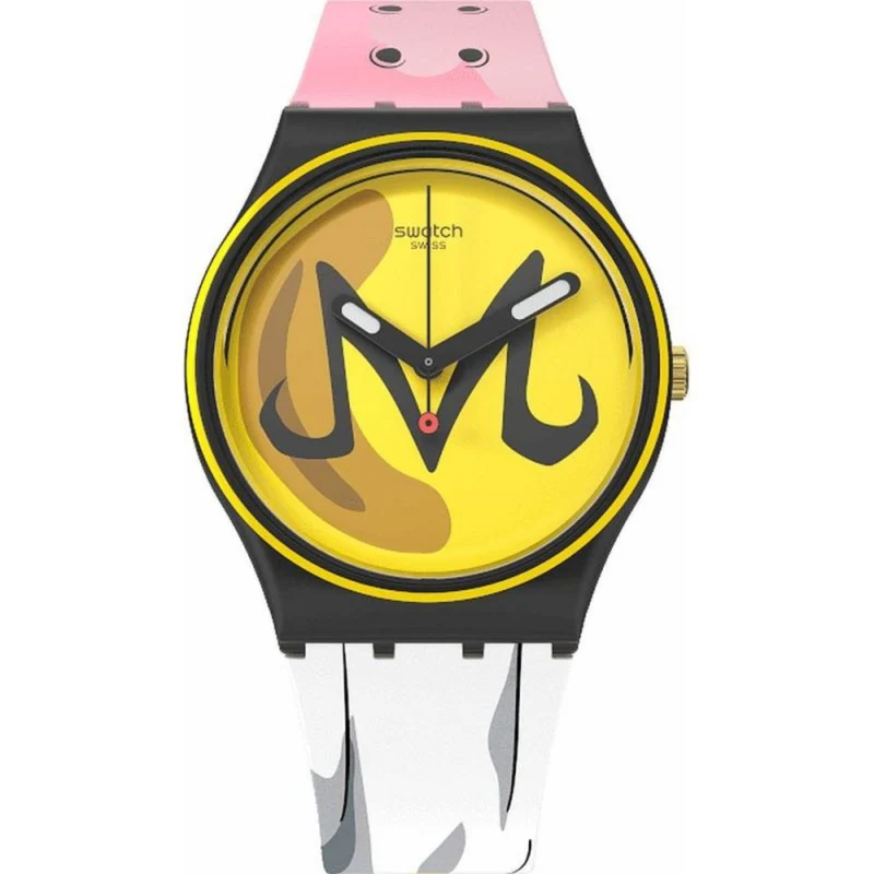Swatch Originals 40mm Yellow Dial Silicone Quartz Watch GZ358