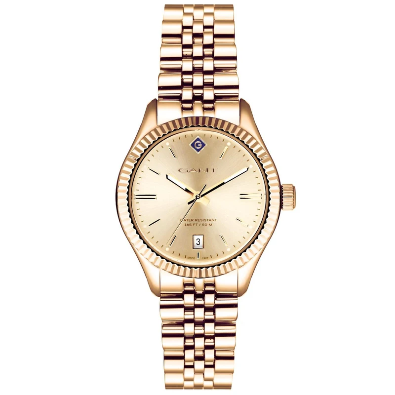 Gant Sussex Quartz Gold Dial Gold PVD Steel Bracelet Ladies Watch G136015