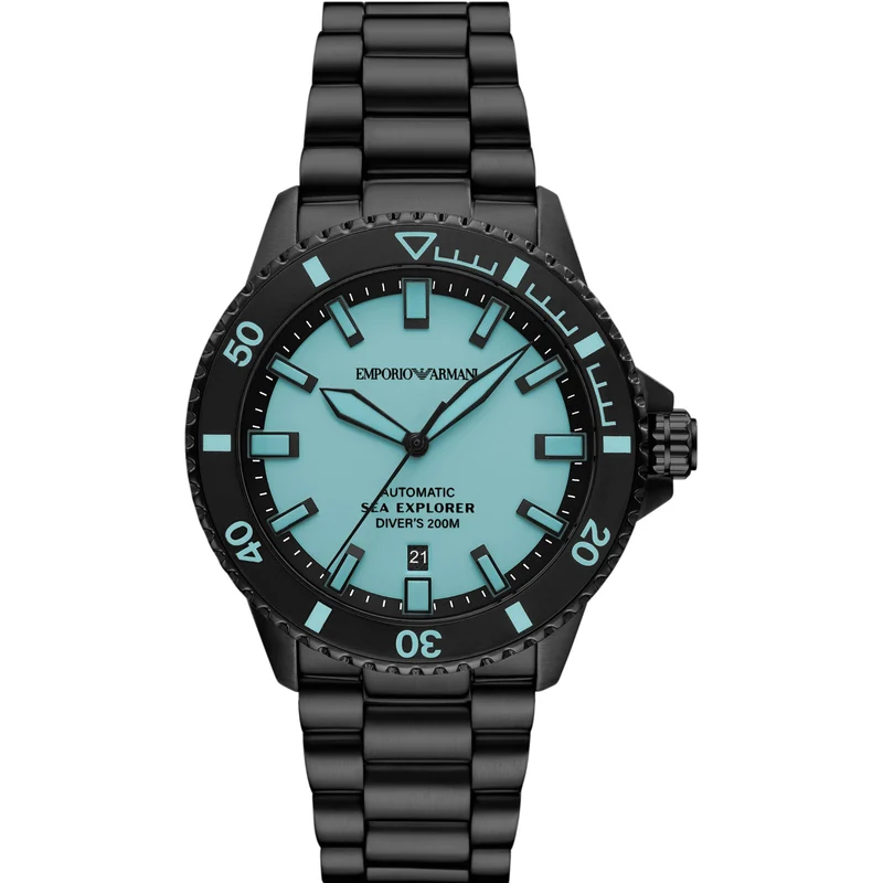 Emporio Armani Sea Explorer 42.5mm Blue Dial Steel Mens Automatic Watch AR60084