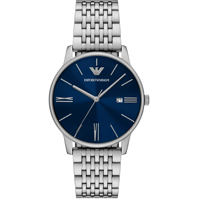 Emporio Armani Minimalist 39mm Blue Dial Steel Mens Quartz Watch AR11674