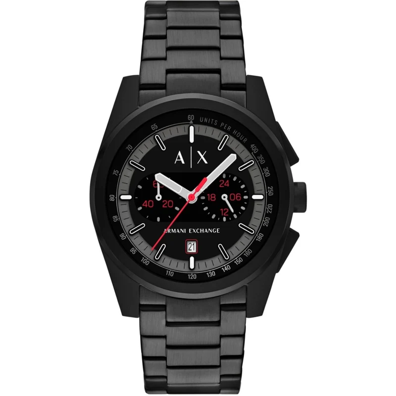 Armani Exchange Parker 42mm Chronograph Black Dial Steel Mens Quartz Watch AX2864
