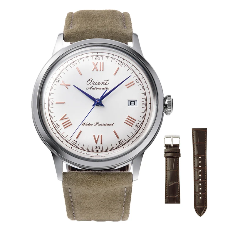 Orient Bambino 40.5mm 75th Anniversary Limited Edition White Dial Leather Mens Automatic Watch RA-AC0027S30B