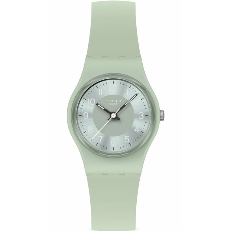 Swatch Serenity of Sage Green Dial Silicone Strap Watch LG131