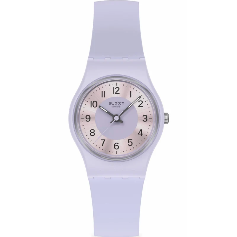 Swatch Lilac Lightness Purple Dial Silicone Strap Watch LV121