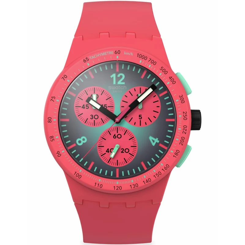 Swatch Paradiso Kinetiko Green Dial Silicone Strap Watch SUSP100