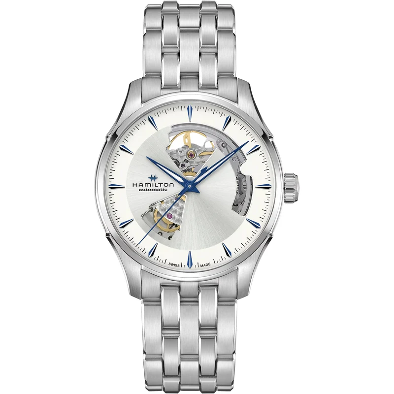 Hamilton Jazzmaster 40mm Open Heart Silver Dial Steel Mens Automatic Watch H32675150