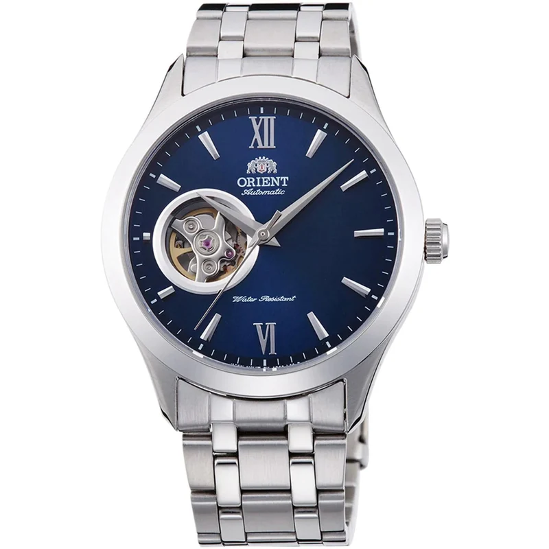 Orient Contemporary 38.5mm Open Heart Blue Dial Steel Mens Automatic Watch TAG03001D0