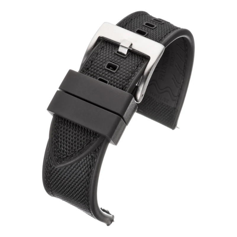 LBS Black Premium Sailcloth Hybrid Watch Strap WS203/20
