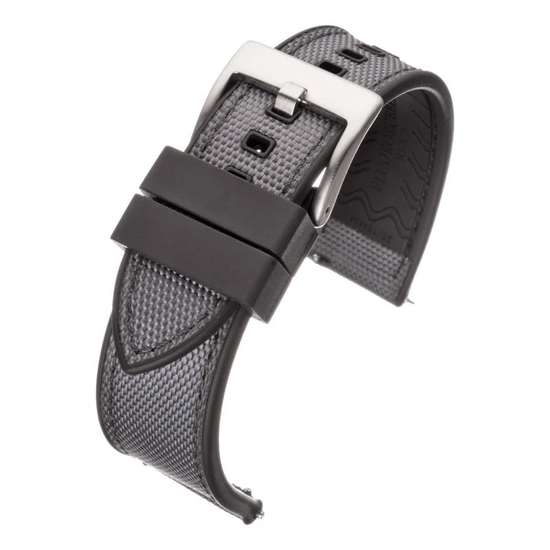 LBS Grey/Black Prem Sailclth Hybrid Watch Strap WS201/20