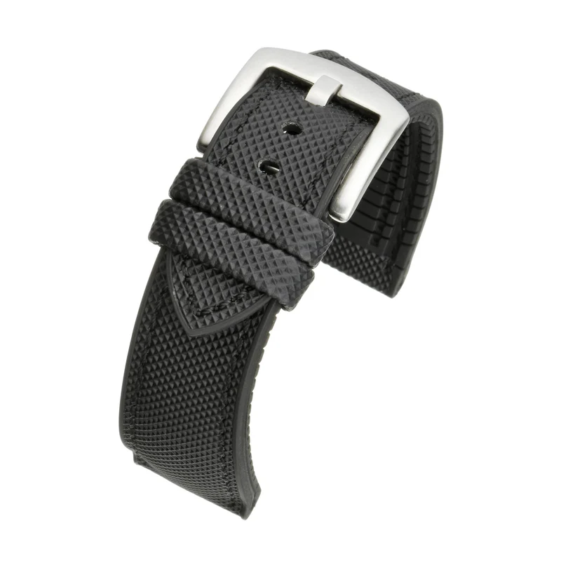 LBS Black Premium Waterproof Hybrid Watch Strap WS256/22