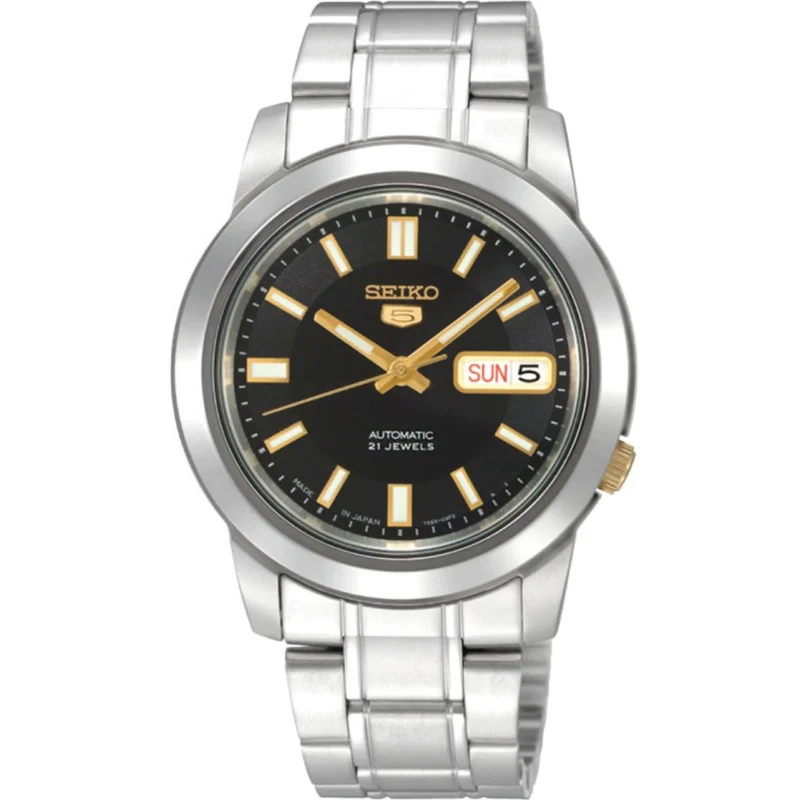 Seiko 5 Classic 38mm Black Dial Steel Mens Automatic Watch SNKK17K1