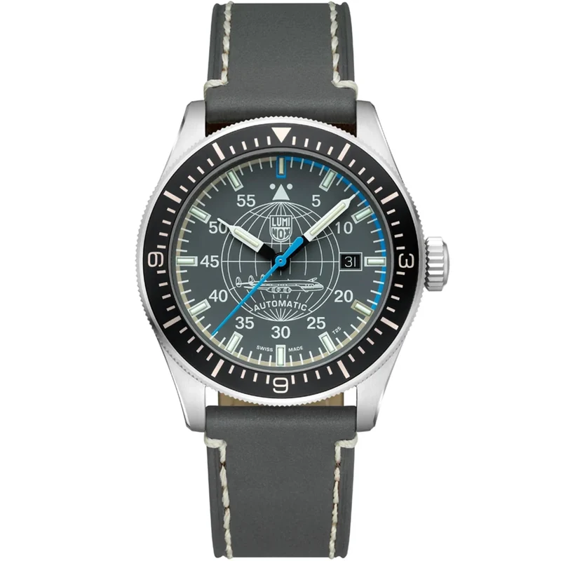Luminox Constellation 9600 Series 42mm Grey Dial Leather Mens Automatic Watch XA.9602
