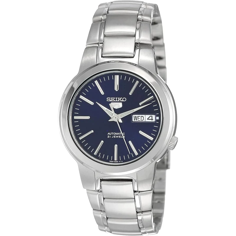 Seiko 5 Classic 37mm Blue Dial Steel Mens Automatic Watch SNKA05K1