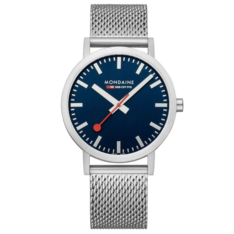 Mondaine Classic Blue Dial Steel Mesh Strap Watch A660.30360.40SBJ