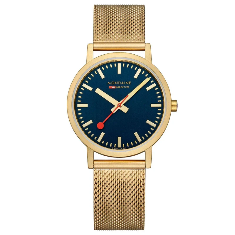 Mondaine Classic Blue Dial Steel Mesh Strap Watch A660.30314.40SBM