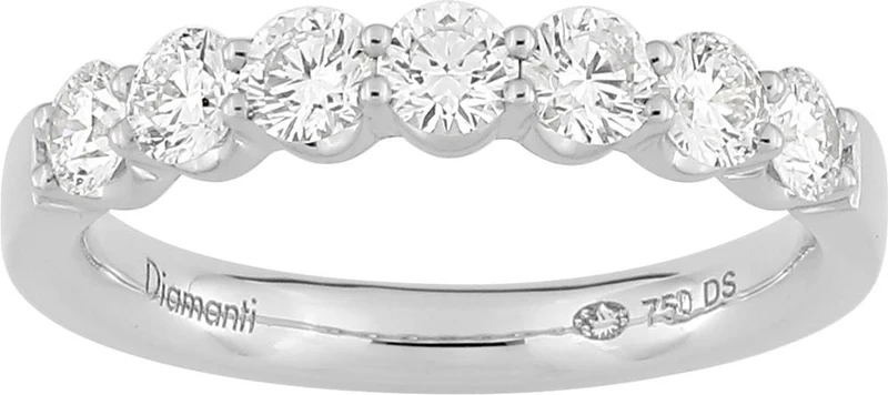Alliance or blanc 750/1000 et diamants synthétqiues F-VS 1 carat