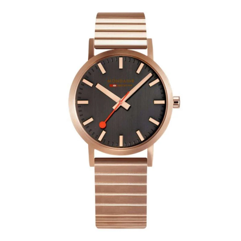 Mondaine Classic 40mm Black Dial Steel Quartz Watch A660.30360.16SBR
