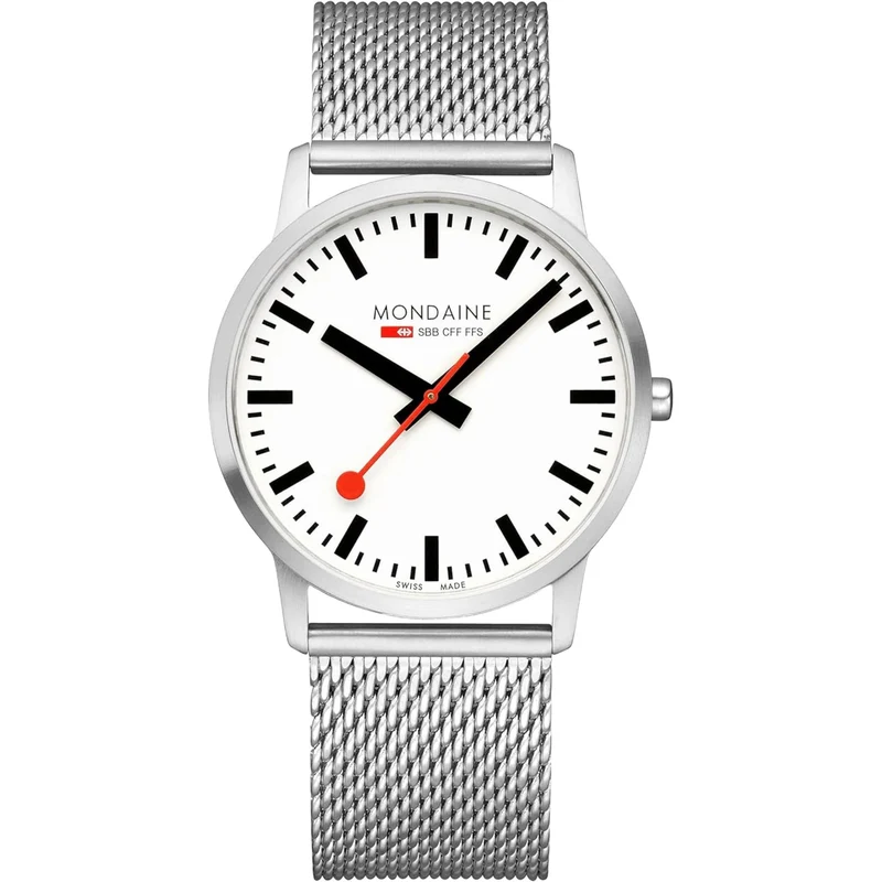 Mondaine Simply Elegant 40mm White Dial Steel Mens Quartz Watch A638.30350.16SBZ