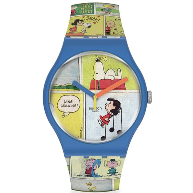 Swatch Peanuts Smak! Snoopy Multi-coloured Dial Silicone Strap Watch SO29Z108
