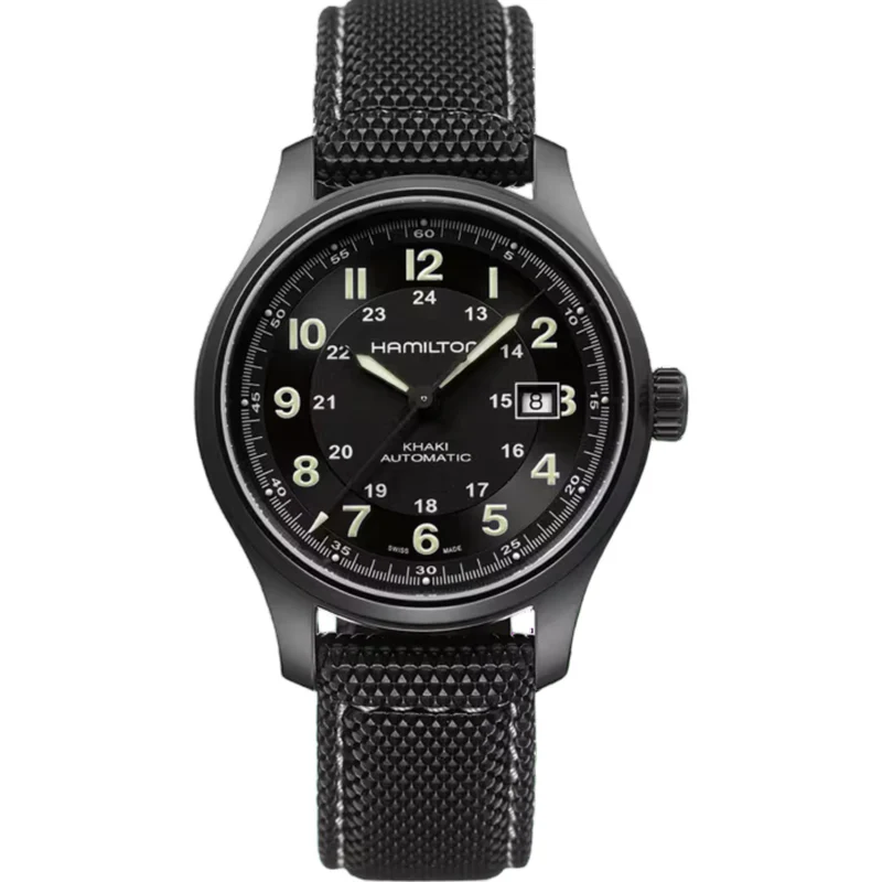 Hamilton Khaki Field 42mm Black Dial Rubber Mens Automatic Watch H70575733