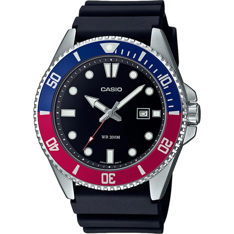 Casio Marlin 44mm Black Dial Resin Mens Quartz Watch MDV-107-1A3VEF