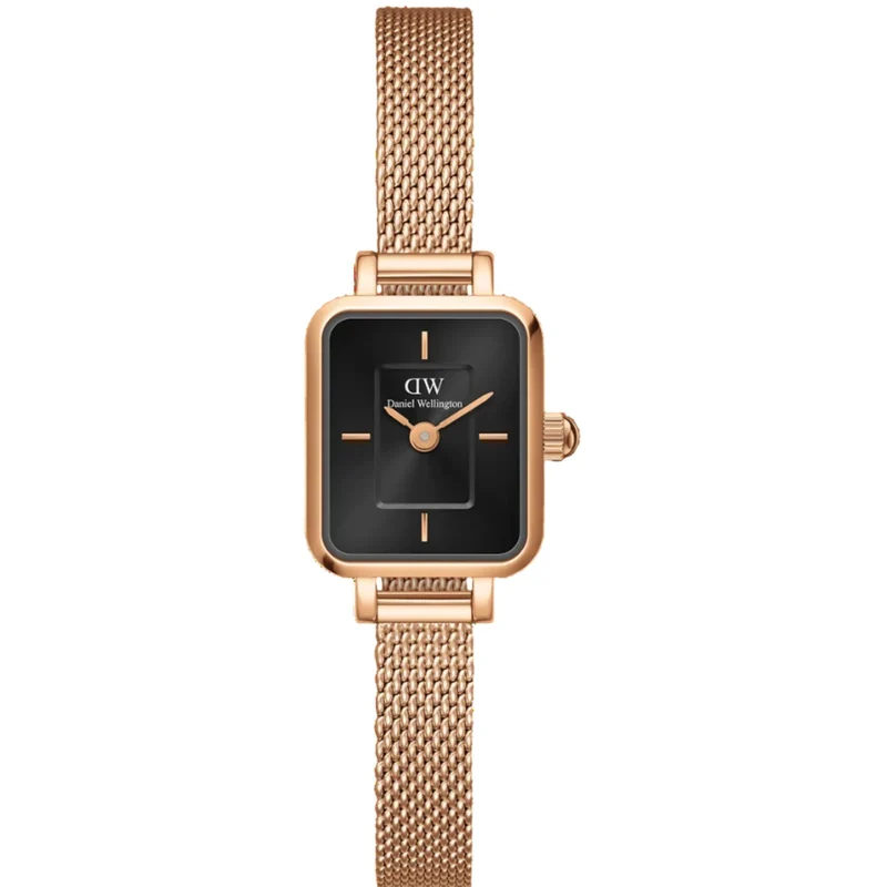 Daniel Wellington Quadro 15mm Black Dial Steel Ladies Quartz Watch DW00100647