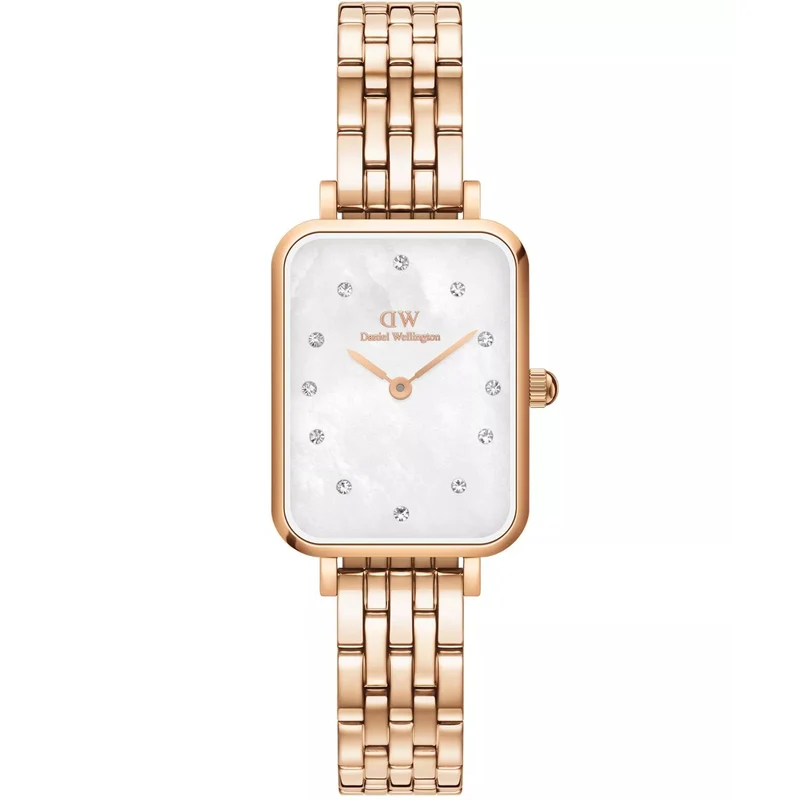 Daniel Wellington Quadro 26mm Mother Of Pearl Dial Steel Ladies Quartz Watch DW00100620