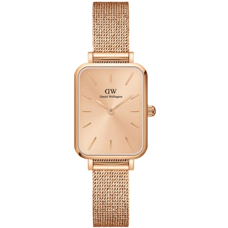 Daniel Wellington Quadro 22mm Rose Gold Dial Steel Ladies Quartz Watch DW00100484