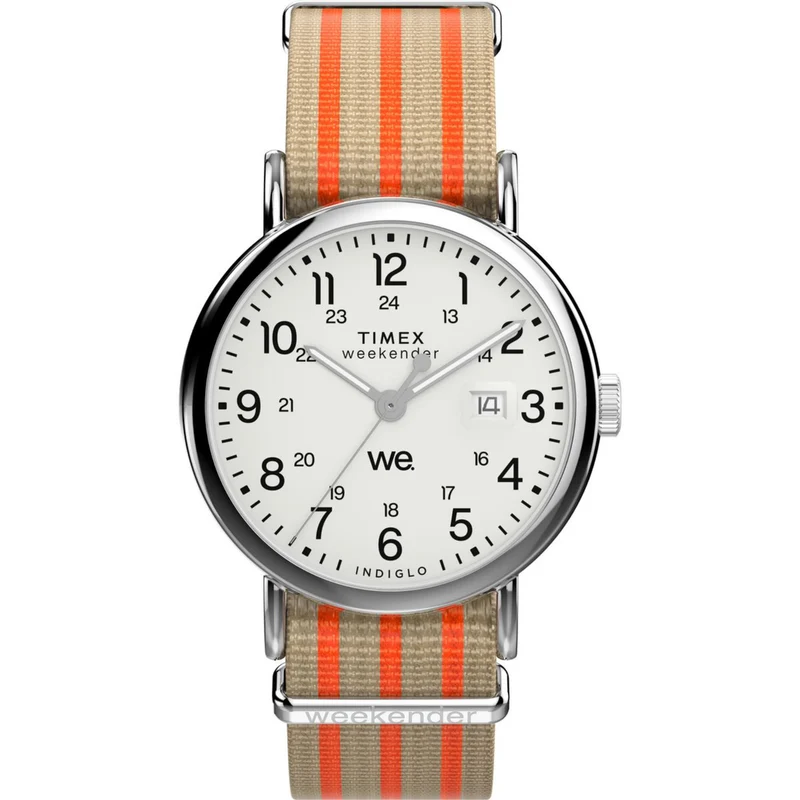 Timex Weekender 40mm White Dial Fabric Mens Quartz Watch TW2Y08900