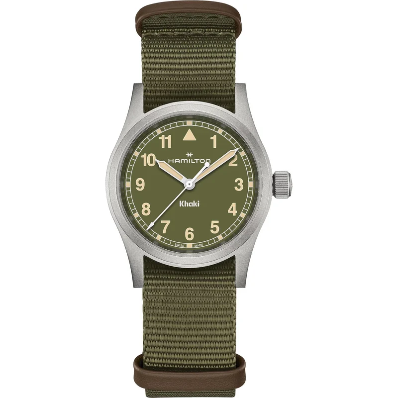 Hamilton Khaki Field 33mm Green Dial Steel NATO Quartz Watch H69301960
