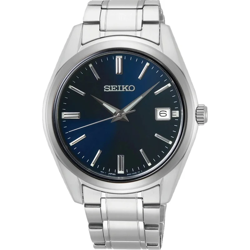 Seiko Essentials 40mm Blue Dial Steel Mens Quartz Watch SUR309P1