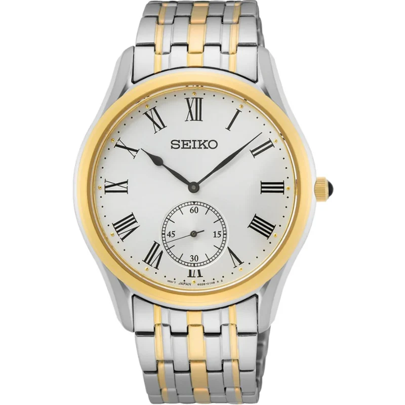 Seiko Essentials 39mm Small Seconds White Dial Steel Mens Quartz Watch SRK048P1