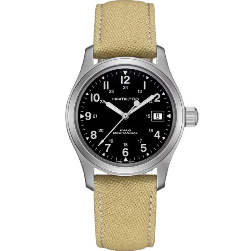 Hamilton Khaki Field 38mm Black Dial Canvas Mens Mechanical Watch H69439933