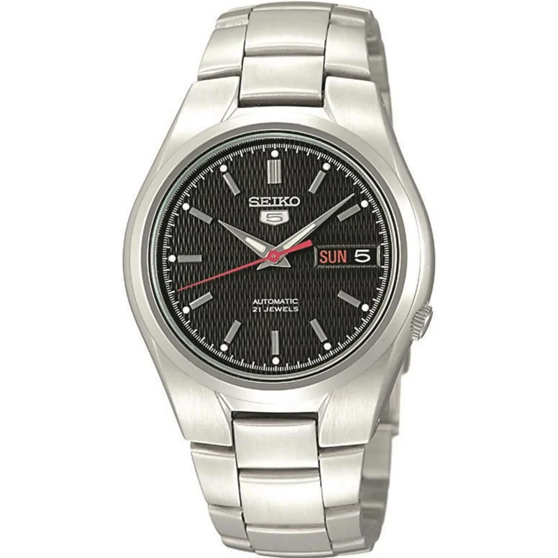 Seiko 5 Classic 36mm Black Dial Steel Mens Automatic Watch SNK607K1