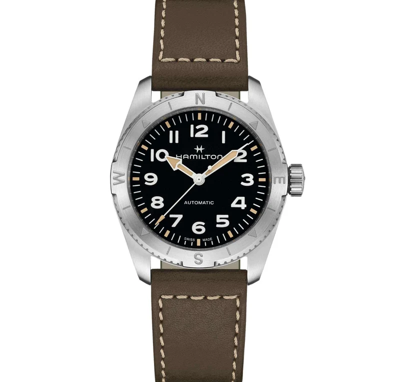 Hamilton Khaki Field 37mm Expedition Black Dial Leather Automatic Watch H70225830